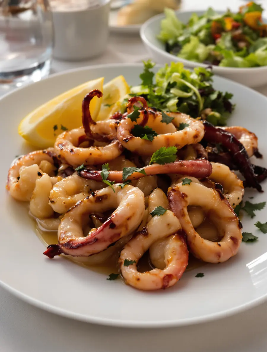 Gegrillte Calamari mit Zitrone