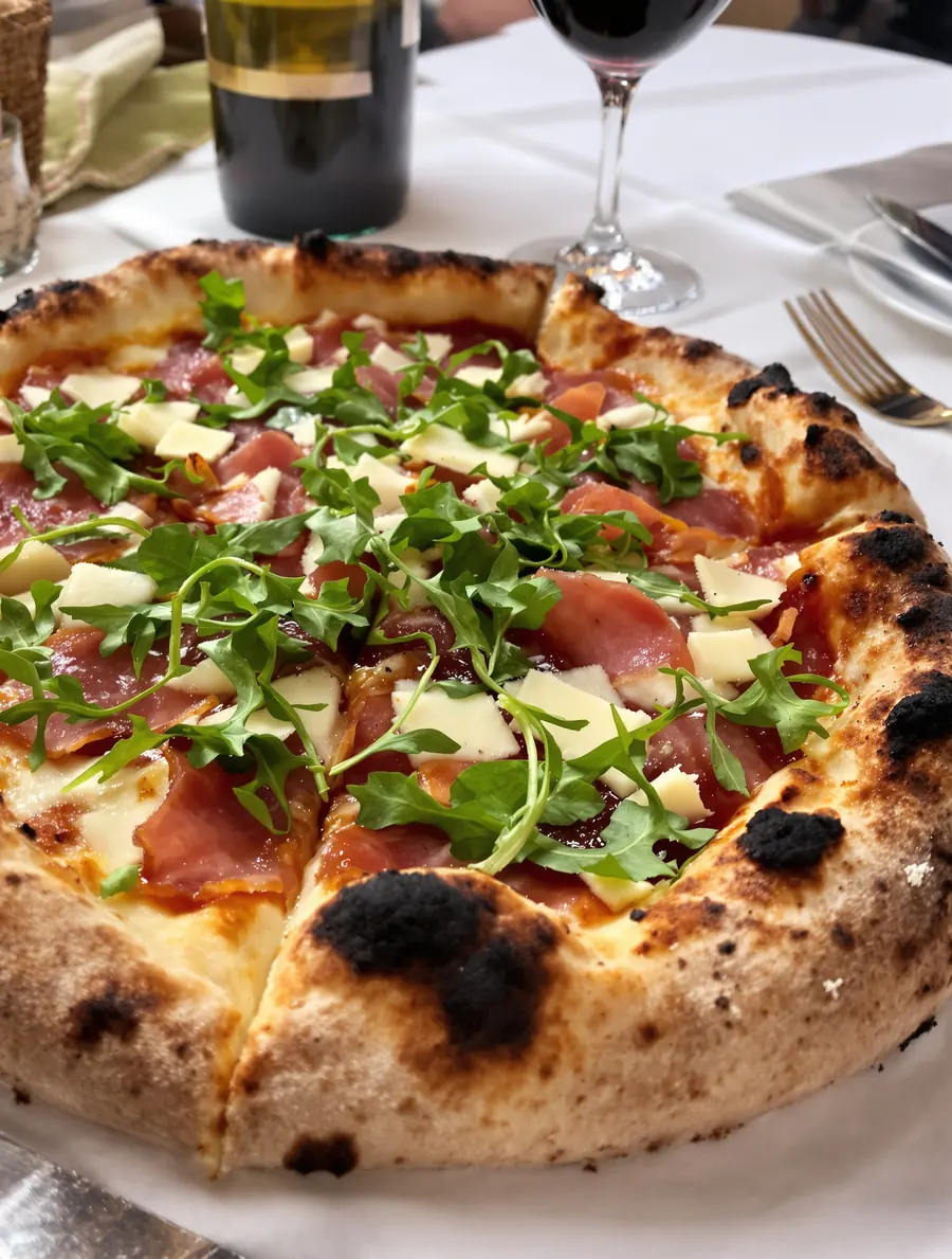 Pizza Letizia mit Parmaschinken und Rucola